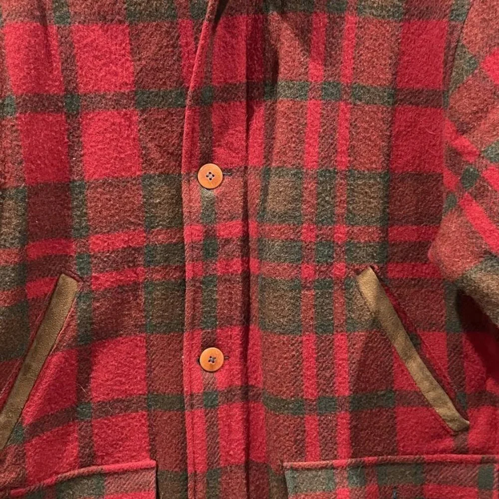 L.L BEAN PLAID ZIP VINTAGE COAT - Picture 3 of 15